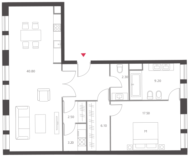 Квартира № 24 корпус С 4-этажный особняк в ЖК Cloud Nine (фото - 9)